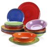 Vanacasso Bonita 18-Piece Stoneware Assorted Colors Dinnerware Set