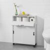 Toilet Paper Roll Holder, Bathroom Cabinet Storage Shelf on Wheels 