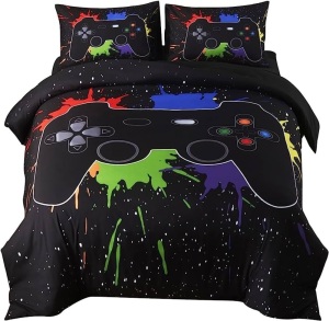 Game Controller Duvet Cover Set w/ 2 Pillow Cases - King