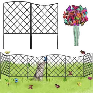 Decorative Wave Shape Garden Fence, 20 Panels, 17.5" x 21.6' 