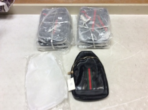 Lot of (10) Black Crossbody Bags - Appear New