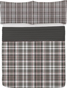 Lunarable Plaid Microfiber Bedspread Set