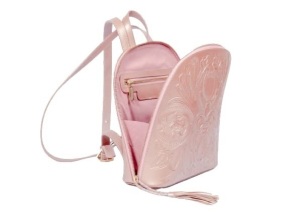 Maagu Pink Leather Backpack