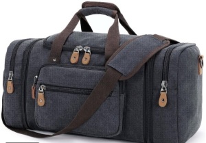 Dark Gray Canvas Duffel Bag