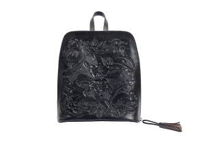 Maagu Black Leather Backpack