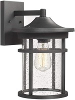 Lot of (3)&nbsp;Bestshared Outdoor Wall Mount Light Fixtures&nbsp;with Seeded Glass Shade - Appear New&nbsp;