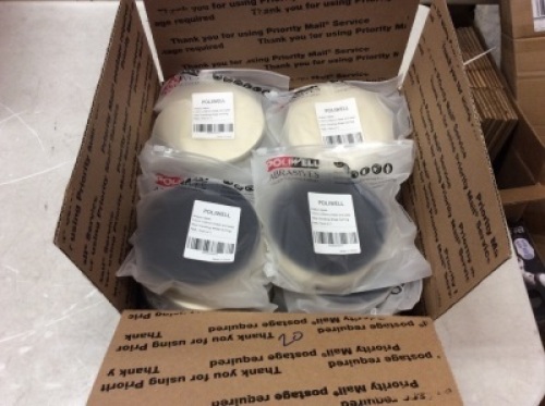 Lot of (20) Poliwell 5" Hook and Loop Wool Polishing Wheel Buffing Pads, 3 Pack - New&nbsp;