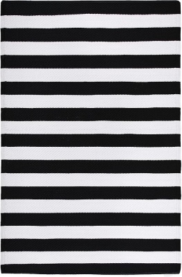 Black & White 4 ft x 6 ft Recycled Plastic Floor Mat