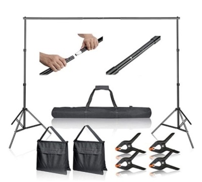 Emart Photo Video Studio 10Ft Adjustable Background Stand Kit with Carry Bag