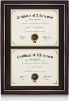 Double Certificate Black With Golden Rim 8.5"x11" With Mat