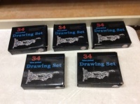 Lot of (5) 34 Pc Artist Sketching and&nbsp;Drawing Sets - Appear&nbsp;New