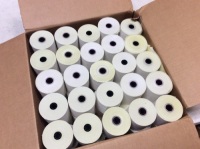Case of&nbsp;PM Company Perfection Two Ply Carbonless Receipt Rolls, 3 X 95 Feet, White/Canary, 50 Rolls&nbsp;- Appears New&nbsp;