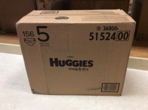 Huggies Snug & Dry Baby Diapers, Size 5, 156 ct - New