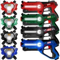 Set of 4 Infrared Laser Tag Blasters and Vests for Kids & Adults&nbsp;