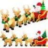 Lighted Inflatable Santa Claus & Reindeer Christmas Decoration - 9ft&nbsp;
