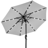 Solar LED Lighted Patio Umbrella w/ Tilt Adjustment, UV-Resistance - 10ft