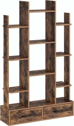 Rolanstar Bookcase 136X34.5X17CM (Rustic Brown)