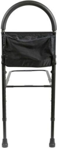Medline Bed Assist bar With Storage Pocket, Height Adjustable Bed Rails for Elderly Adults, Assistance for Getting In & Out of Bed At Home - Appears New