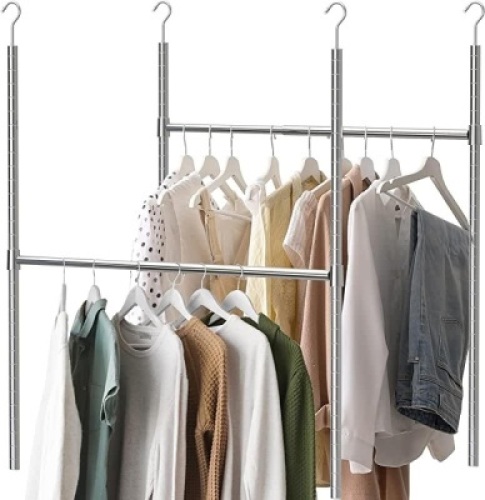 Simple Houseware 2pk Closet Hanging Rod,(Chrome)