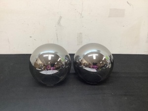 Set of (2) Silver Globe (32 X 16 X 16 CM)
