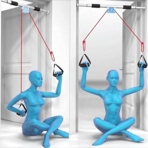NISDOKR Multi Exercise Doorway Traction Device, Pull Up Bar + Shoulder Pulley Rehab Exerciser for Rotator Cuff/Waist Recovery + Cervical Neck Stretcher Hammock for Neck Pain Relief&nbsp;