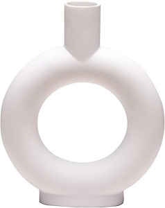 Anding White Ceramic Vase - Modern Vase Matte Design