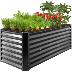 Outdoor Metal Raised Garden Bed for Vegetables, Flowers, Herbs