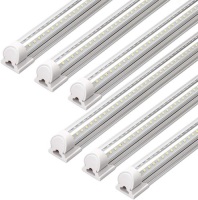 Barrina 4' T8 LED Shop Lights, 40W 5000LM 5000K, V Shape, Daylight White, Clear Cover, Pack of 6 - Appears New