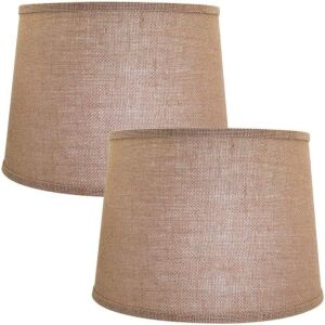 Lot of (2) Large Mesh Lamp Shades, Hand Crafted, Spider, Brown - NEW