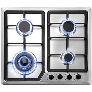 VEVOR 23" x 20" Built in Stainless Steel 4 Burner Gas Stove Cooktop With Liquid Propane Conversion Kit Thermocouple Protection - Appears New  