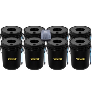 VEVOR DWC Hydroponic Bucket System, 5 Gallon 8 Buckets, with Pump, Air Stone and Water Level Device