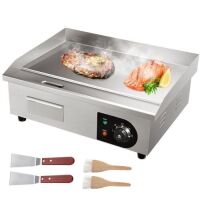 VEVOR Commercial Electric Griddle, 21", 1600W, Stainless Steel&nbsp;with Non Stick Iron Cooking Plate, 122-572℉ Adjustable Temp Control, 110V