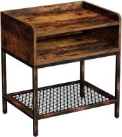 Nightstand with Shelf, Rustic Brown&nbsp;