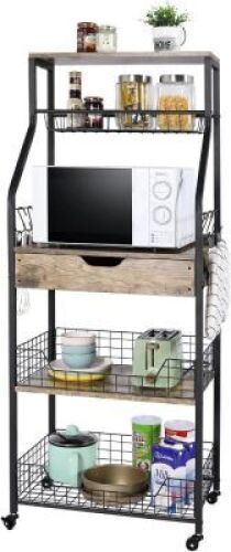 5-Tier Kitchen Bakers Rack with Drawer&nbsp;