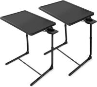 Adjustable TV Tray Tables with 6 Height & 3 Tilt Angle Adjustments, Set of 2&nbsp;