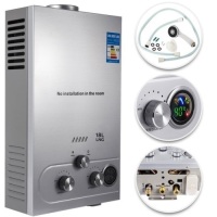 VEVOR 18L Water Heater Tankless Water Bolier 4.8GPM Natural Gas&nbsp;LCD Display with Shower Kit - E-Comm Return, Appears New, Untested