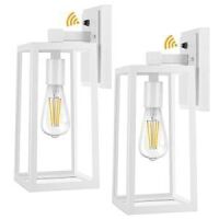 CINOTON 2Pack Dusk to Dawn Outdoor Wall Sconce, White&nbsp;