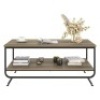 Amolife Industrial Coffee Table, 2-Tier Wood and Metal&nbsp;with Storage Shelf - Appears New&nbsp;