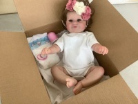 iCradle 20inch Reborn Baby Dolls Silicone Vinyl Full Body Realistic&nbsp;Doll with Brown Hair