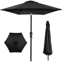 Outdoor Steel Market Patio Umbrella Decoration w/ Tilt, Crank Lift - 10ft&nbsp;