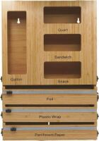 Ziplock Bag Storage Organizer for Drawer, 3 in 1 Dispenser with Cutter