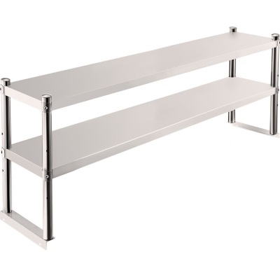 VEVOR Double Tier Stainless Steel Overshelf, 60 in. x 12 in.