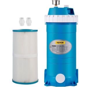 VEVOR 150Sq. Ft Filter Area Swimming Pool Cartridge Filter System w/Polyester Cartridge, Corrosion-proof, Auto Pressure Relieve, 2 Unions Included