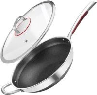 Potinv Hybrid Stainless Steel Wok with Stay Cool Handles 12.5 Inch