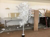 White Artificial Ficus Tree, Some Branches Need Fixed&nbsp;