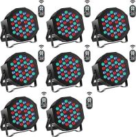 LED Par Lights Corded RGB 7 Channel with Remote Control & DMX Sound Activated, 8 Pack&nbsp;