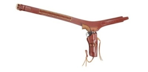 Triple K 110 Wyoming Western Single Holster Drop-Loop Leather Cartridge Belt - Appears New