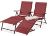 Set of 2 Outdoor Patio Chaise Recliner Lounge Chairs w/ Rust-Resistant Frame