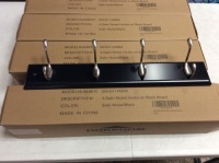 Lot of (4) Black Wooden Coat Rack with 4 Satin Nickel Hooks - Appear New