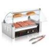 VEVOR Hot Dog Roller 7 Rollers 18 Hot Dogs Capacity 1050W&nbsp;with Dual Temp Control Glass Hood Acrylic Cover&nbsp;